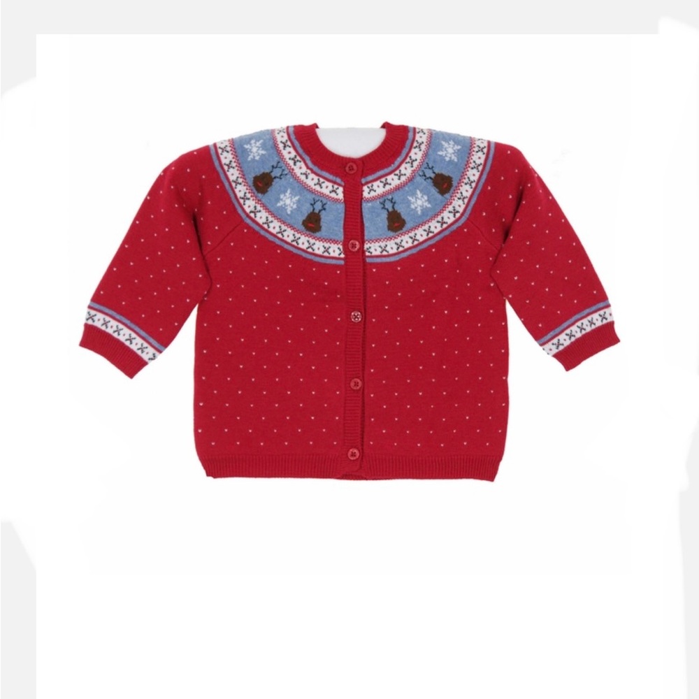 Angel Dear Fair Isle Reindeer Cardigen